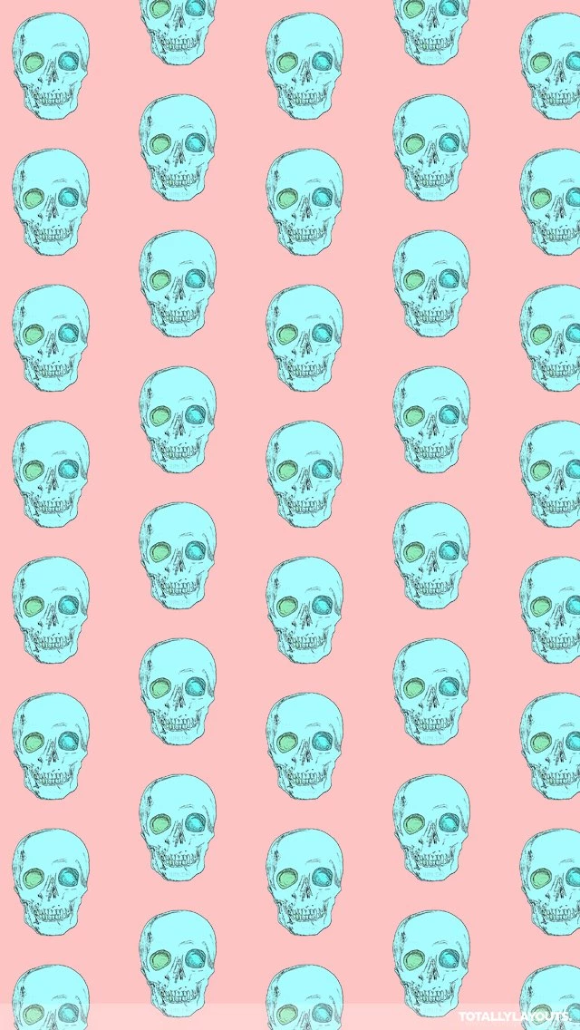 Pastel Pink And Blue Skulls iPhone Wallpapers Skull Wallpapers Desktop ...