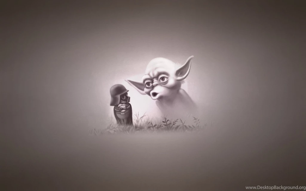 Cute Yoda Drawing Wallpaper.
