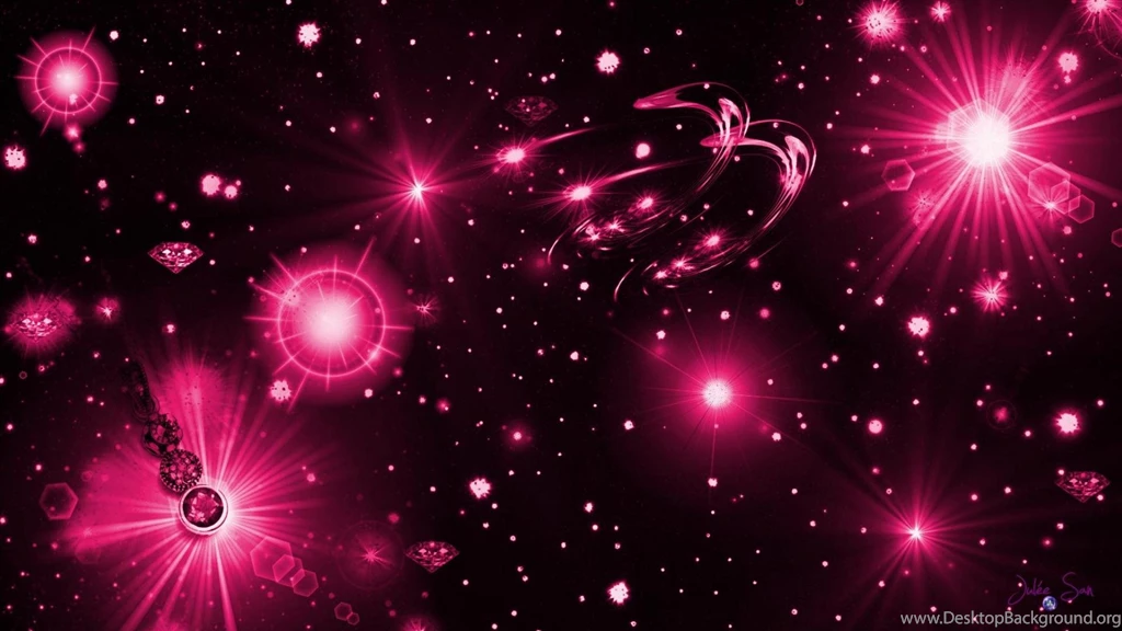 HOT PINK AND BLACK STARRY NIGHT WALLPAPER (