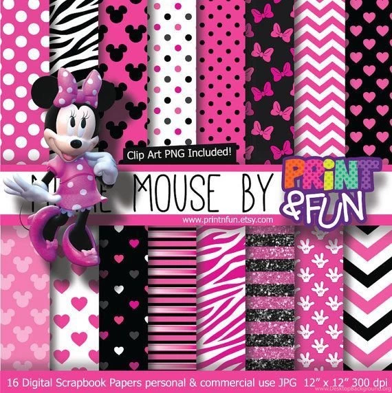 Download Hot Pink Black Glitter Digital Paper Hearts Patterns Background Desktop Background