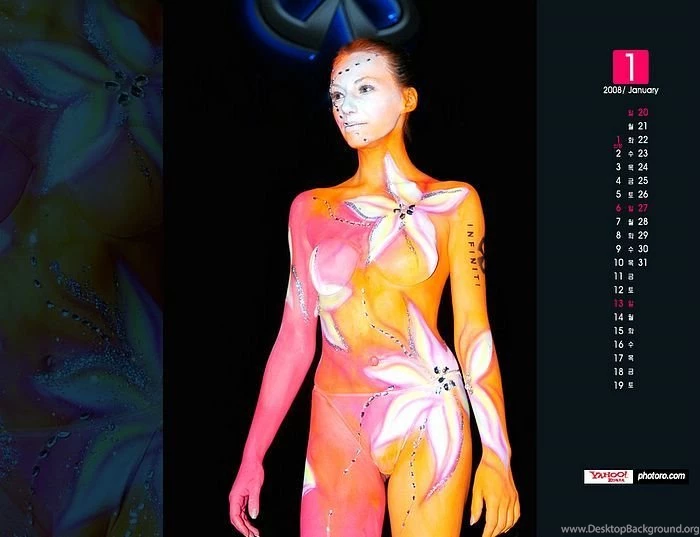 Wallpapers Sexy Car Show Girls With Body Painting29 Wallcoo.net