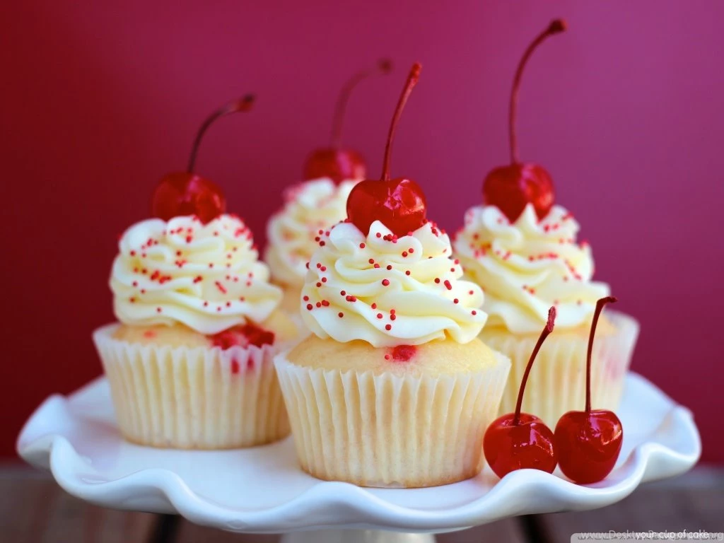 Almond Cherry Cupcakes HD Desktop Wallpapers : Widescreen : High ...