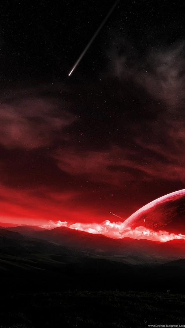 Red Futuristic Landscape iPhone 5 Wallpapers