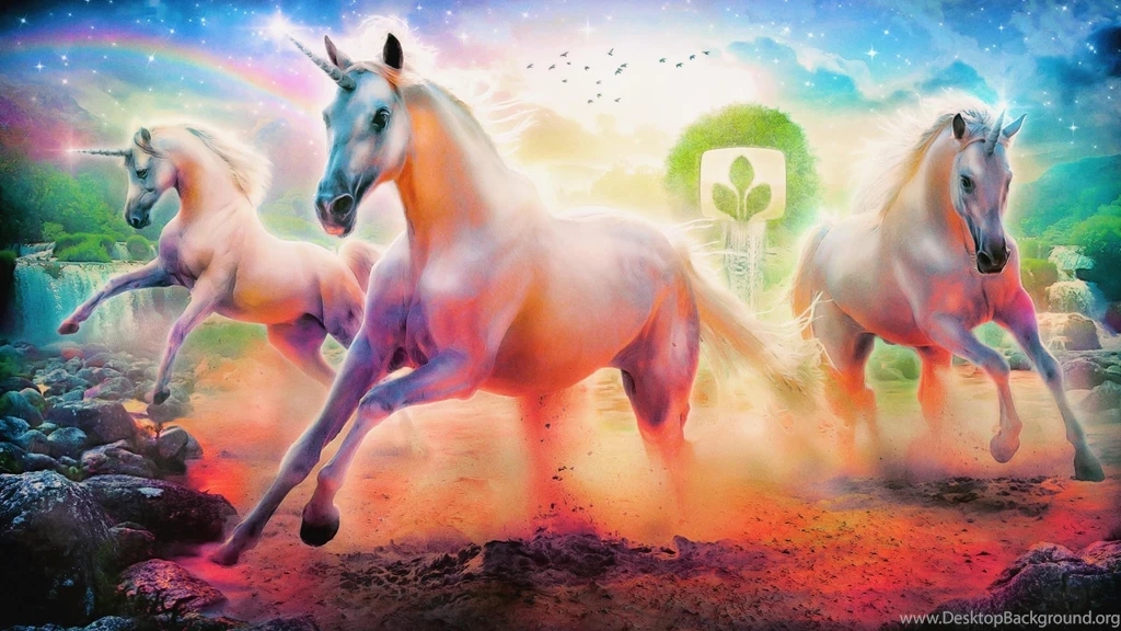 Download Wallpapers 3840x2160 Unicorns, Horse, Rainbow, Emblem ...