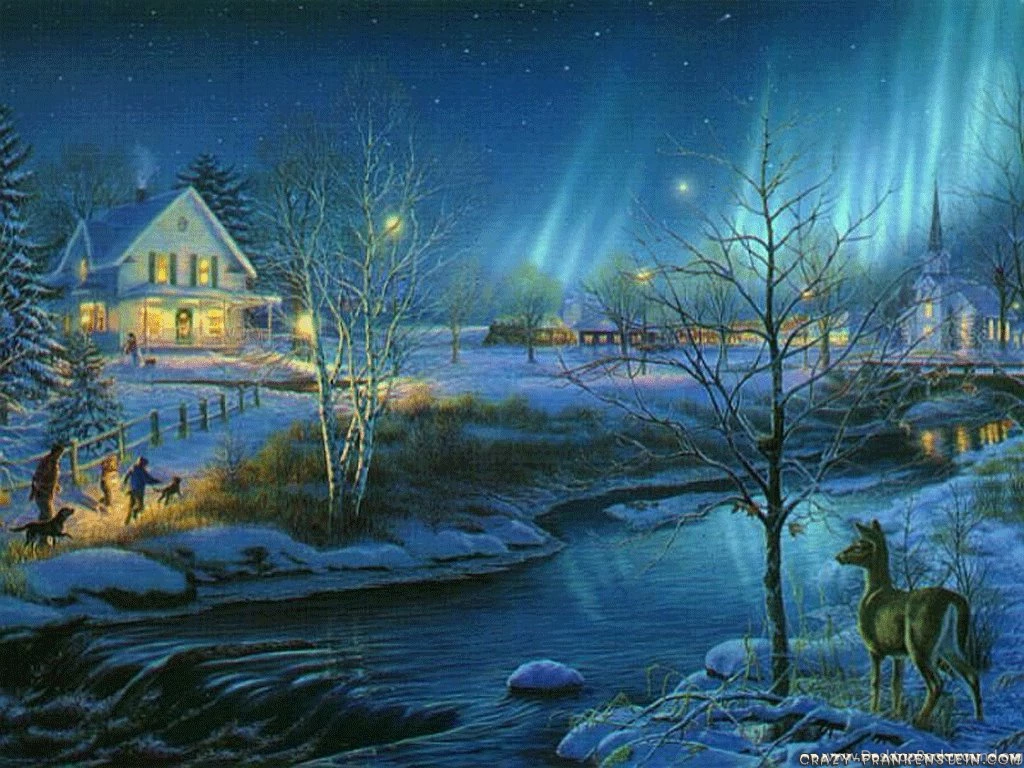 Christmas Snow Scene Wallpapers Wallpapers Cave
