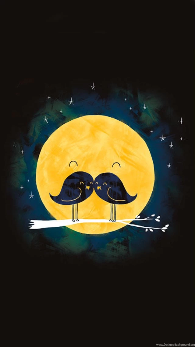Mustache Bird Moon iPhone 5 Wallpapers (640x1136)