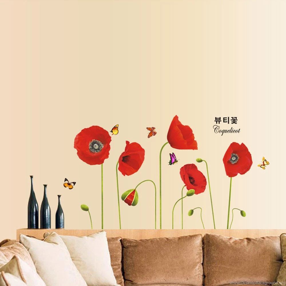 Popular Red Poppy Wallpaper Buy Cheap Red Poppy Wallpapers Lots ...