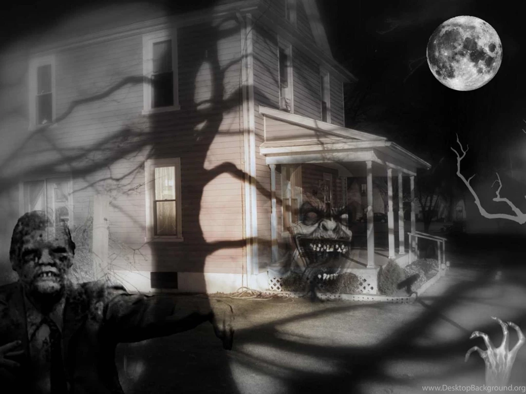 SPOOKY GHOSTLY HAUNTED HOUSE SCARY WALLPAPER (