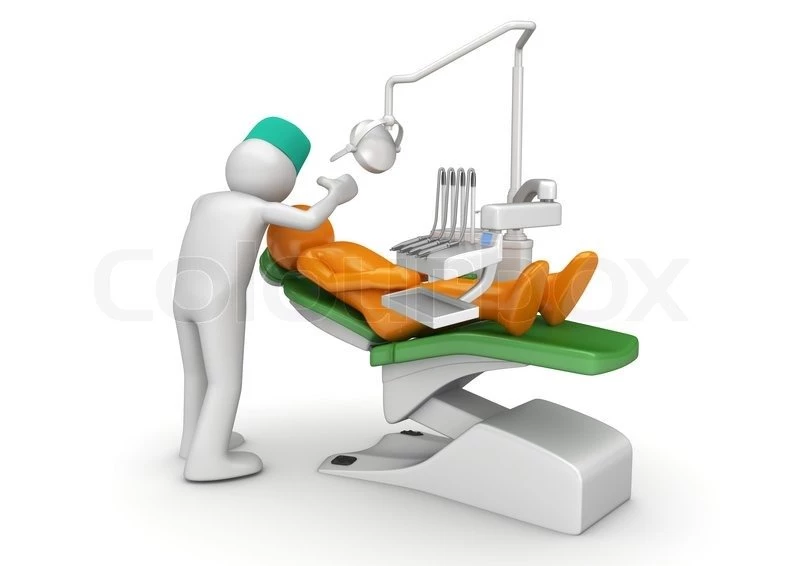 Dentist And Patient In Dental Chair 3d Isolated On White ...