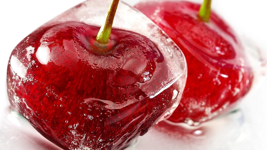 Download Wallpapers 1920x1080 Cherry, Ice, Cubes, Frozen, Berry ...
