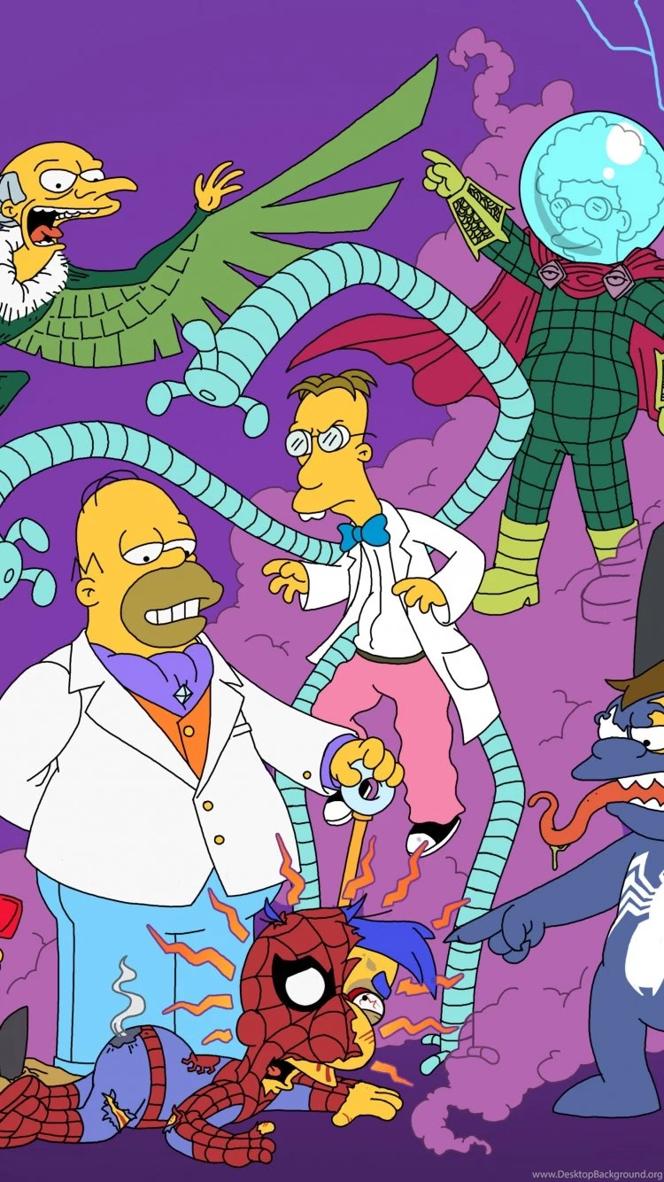 Download Wallpapers 750x1334 The Simpsons, Simpsons, Spiderman ...