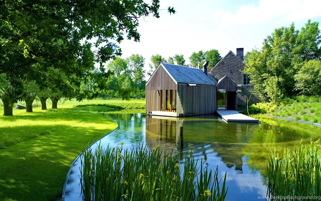 Wallpapers: House And Pond Wallpapers