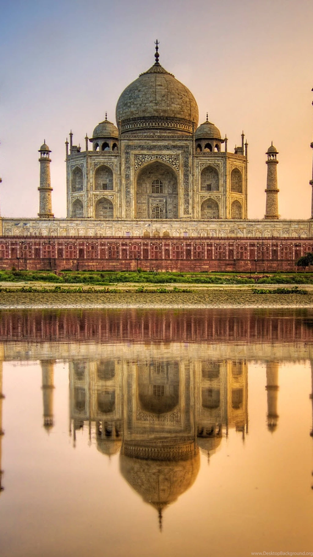 HD Backgrounds Taj Mahal Agra India Yamuna River Reflection ...