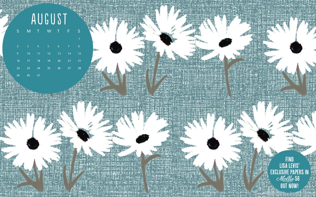 Free Desktop Wallpaper: August Calendar Mollie Makes