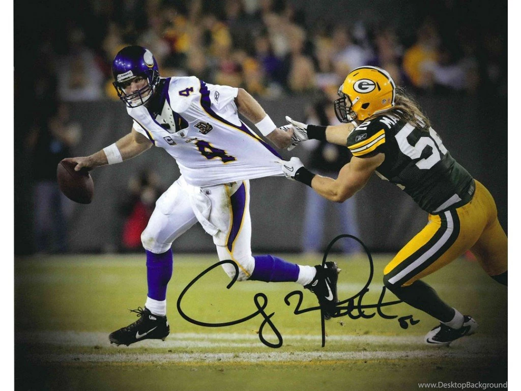 16"x20" Photo "Going For The Sack" Autographed By Clay Matthews (