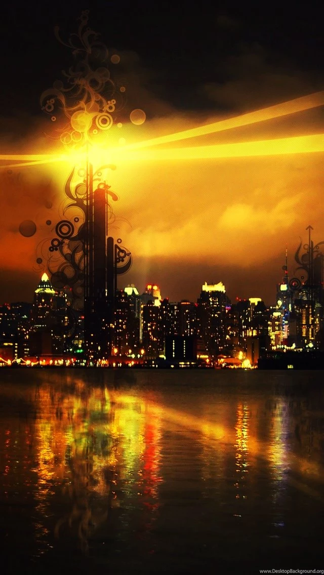 Beautiful Night View Of The City iPhone 5 Wallpapers