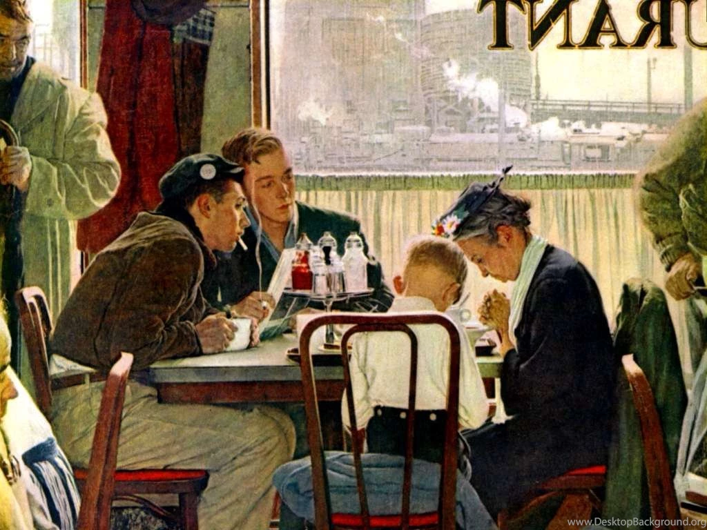 My Free Wallpapers Artistic Wallpapers : Norman Rockwell Prayer