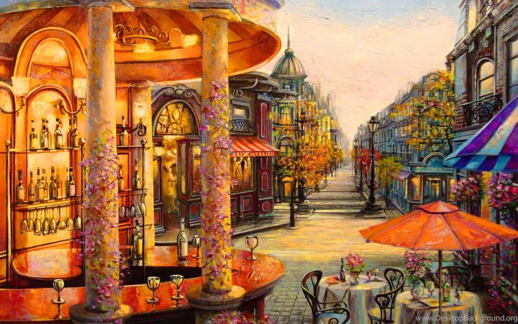 STREET CAFE WALLPAPER (