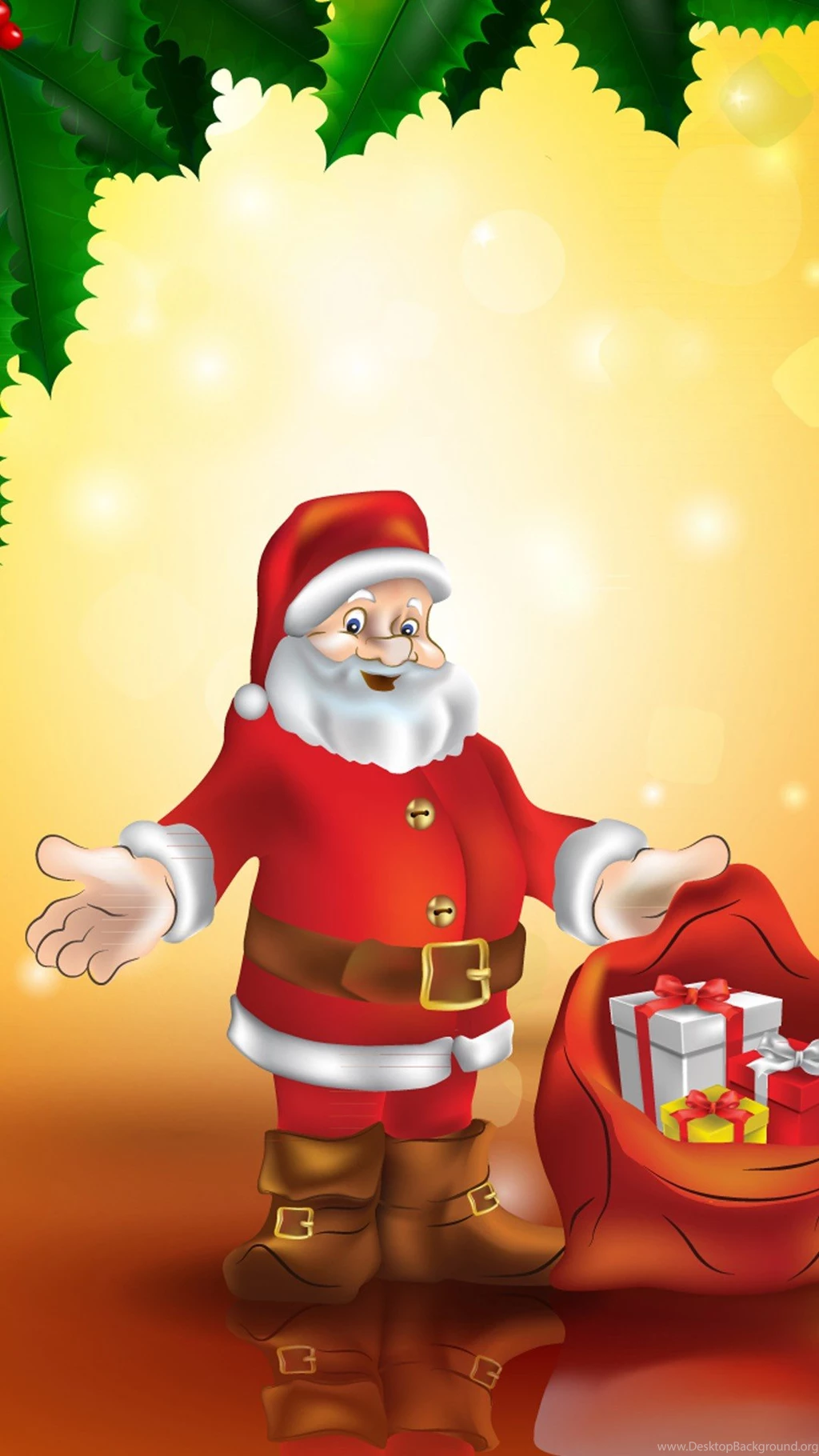 Cute Christmas 2015 Santa Under The Tree iPhone 6 Plus Wallpapers ...