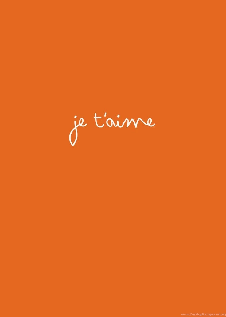 Orange French Love Quote ★ iPhone Wallpapers