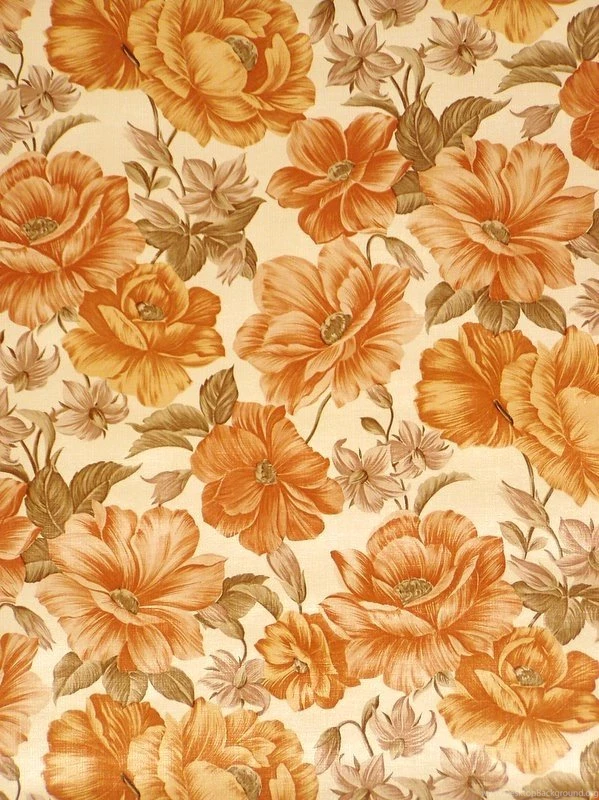 Orange Floral Wallpapers From The 60s Vintage Wallpapers
