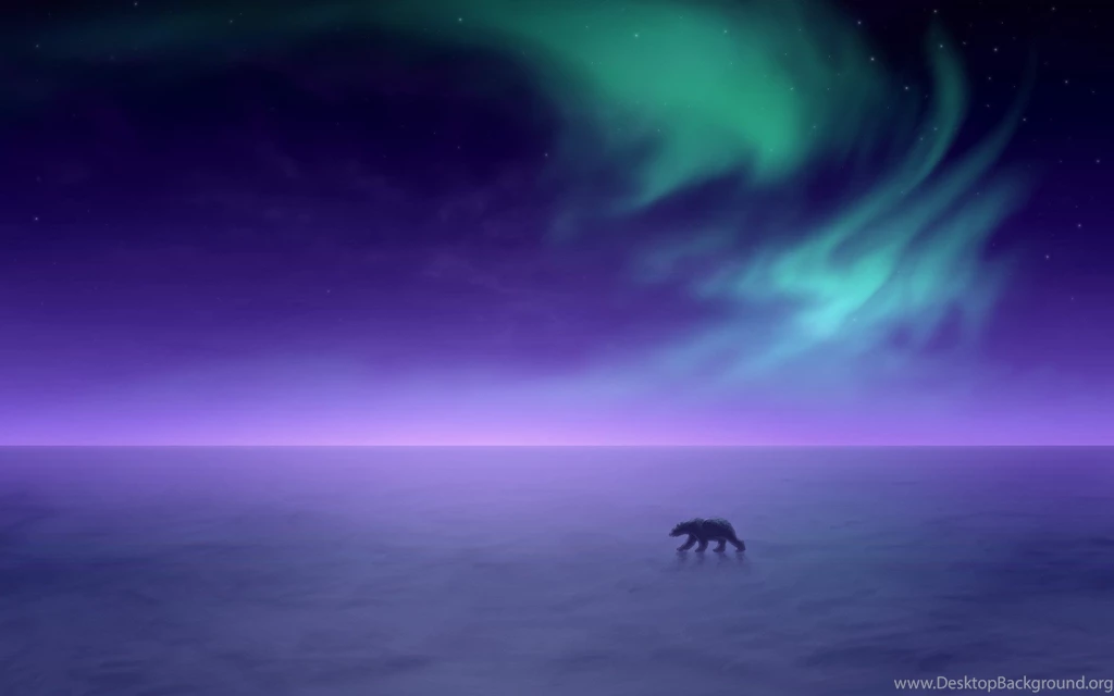 Aurora Borealis Alaska Snow Landscapes Polar Bears