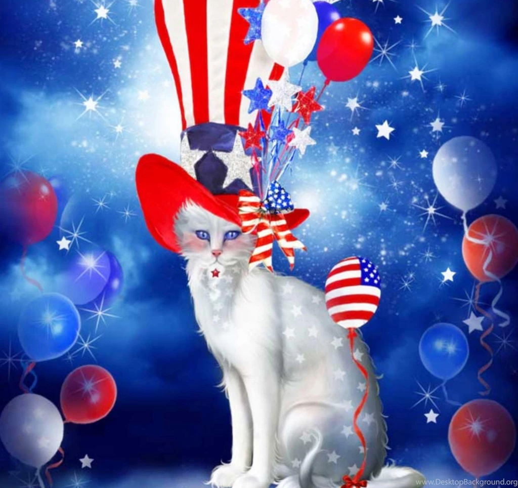Cat In Patriotic Hat (