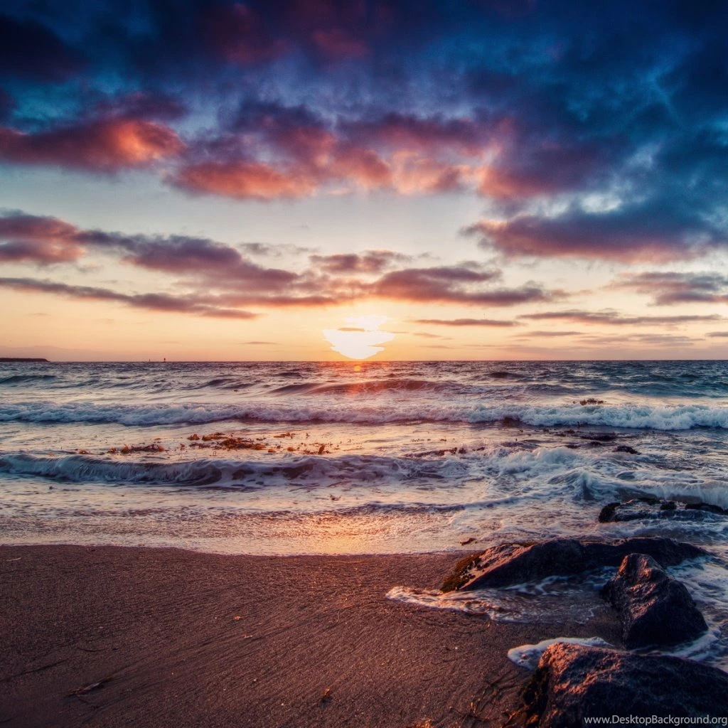 1024x1024 Beautiful Beach Sunset Wallpapers