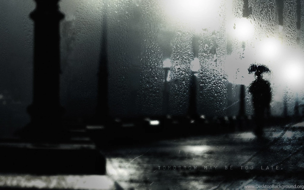Dark, Night, Rain, Alone, Wet, Thinking, Photomanipulations ...