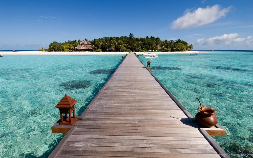 Long Bridge Leading To Another Island Beach Wallpaper,Long HD ...