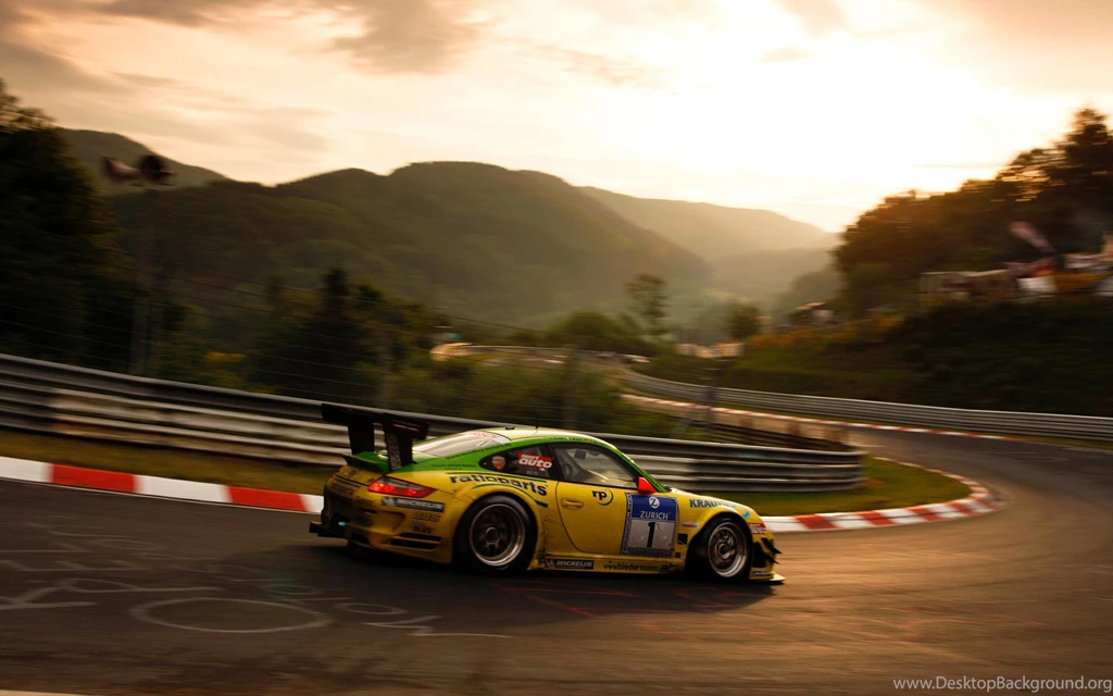 Race Car Backgroundporsche Racing Car On Turn Tech Screen ...