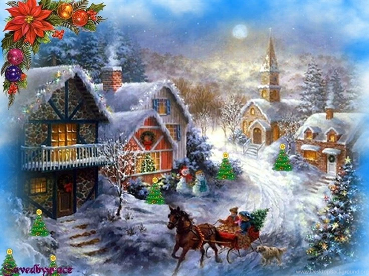 Christmas Town Wallpapers Desktop Background