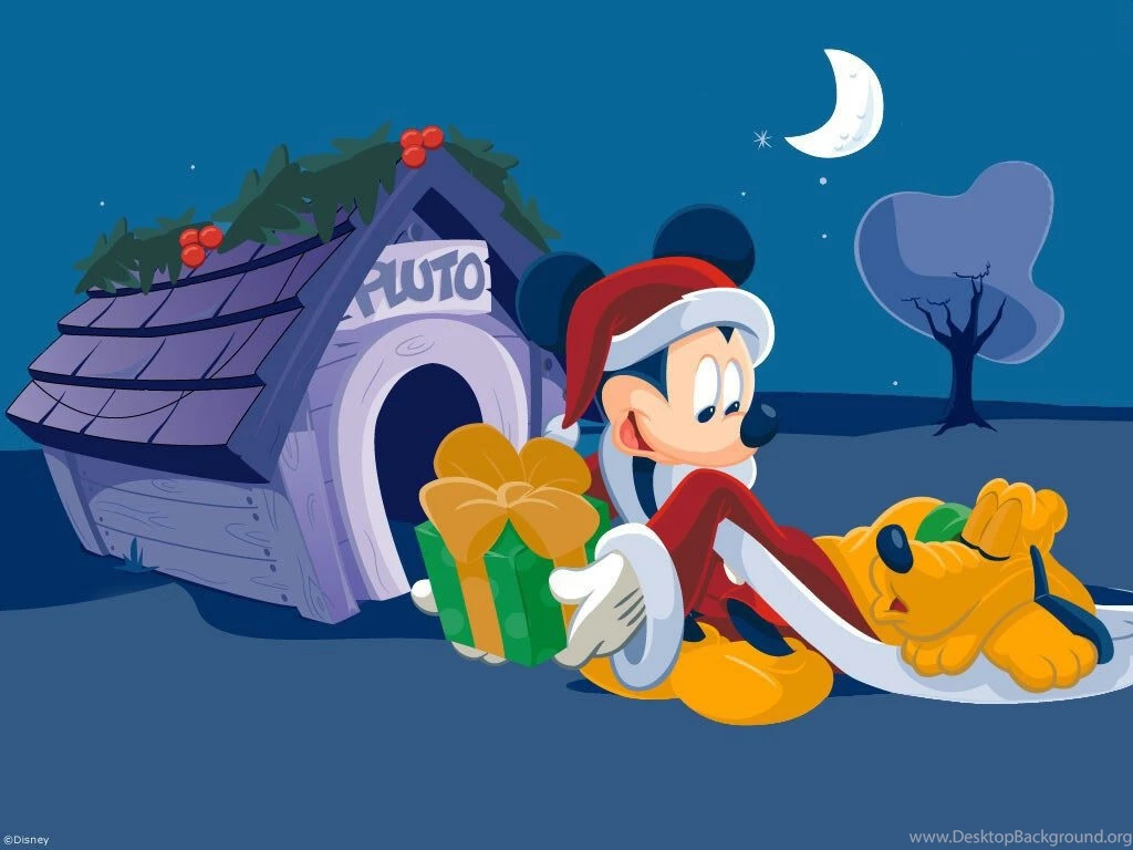 My Free Wallpapers Cartoons Wallpapers : Mickey And Pluto Christmas