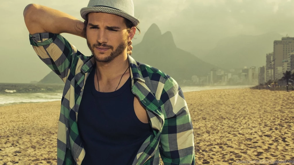 Ashton Kutcher Beach Boy Hat Wallpapers