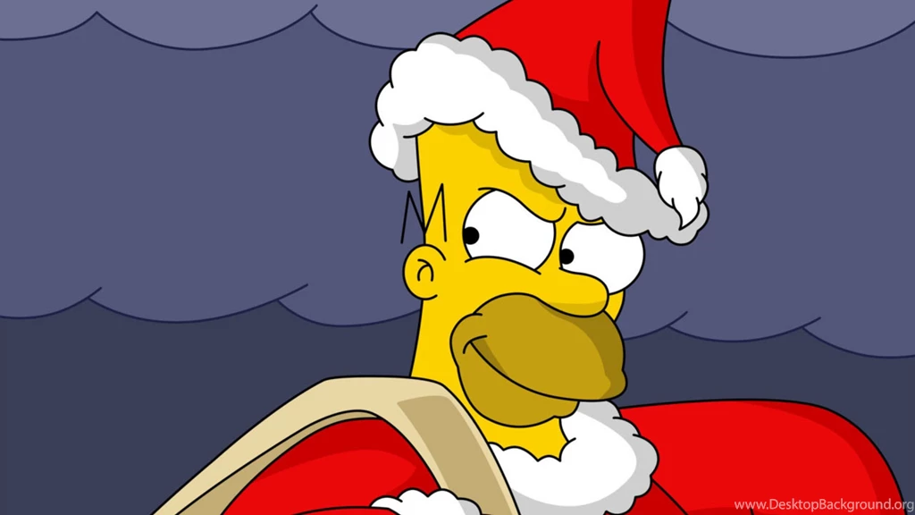 Wallpapers Homer Simpson Apple Christmas 2560x1440