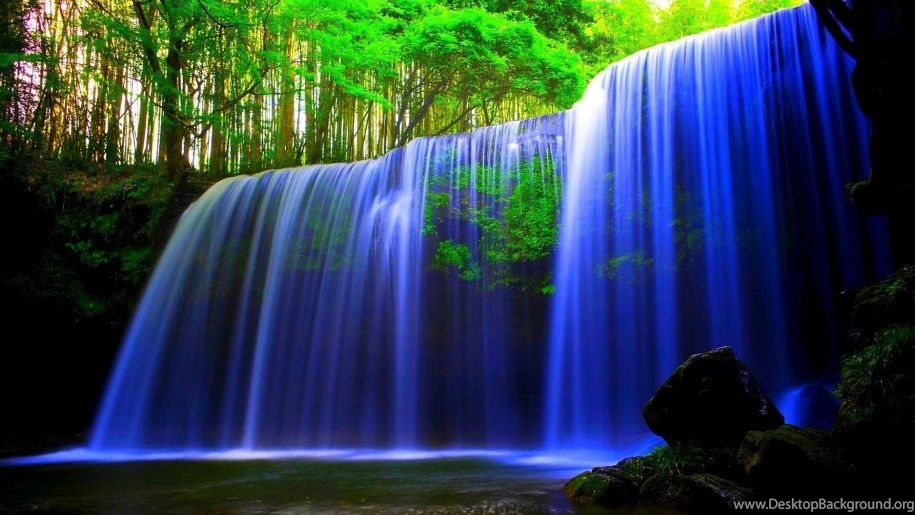 Glowing Blue Waterfall Wallpapers Hd Wallpapers : Wallpapers13.com