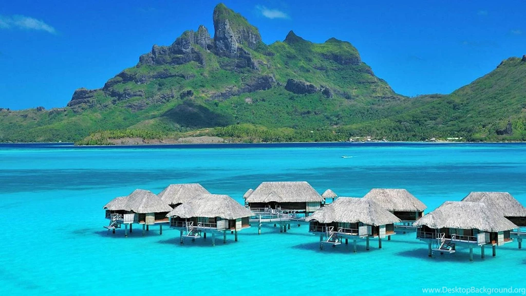 Aqua Blue Lagoon Luxury Water Villas At Bora Bora Tropical Isl ...
