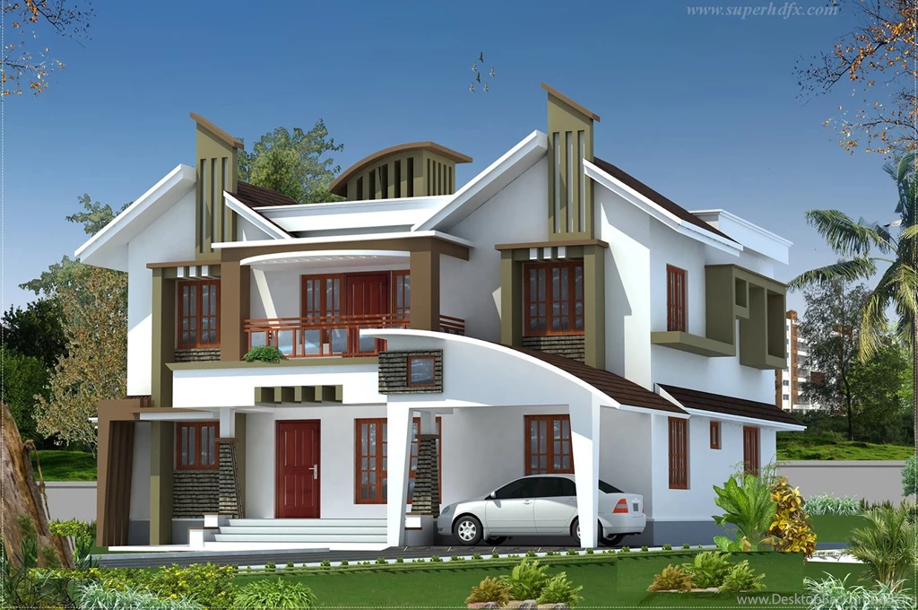 Tamil Nadu Model House Elevation SUPERHDFX Desktop Background