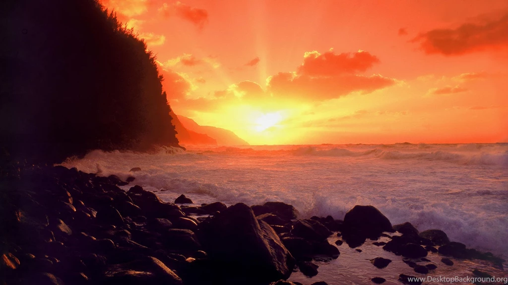 Hawaii Sunset, Art, 1920x1080 HD Wallpapers And FREE Stock Photo