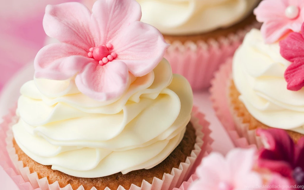 High Resolution Cute Pink Flower Cupcake Wallpapers Full Size ...