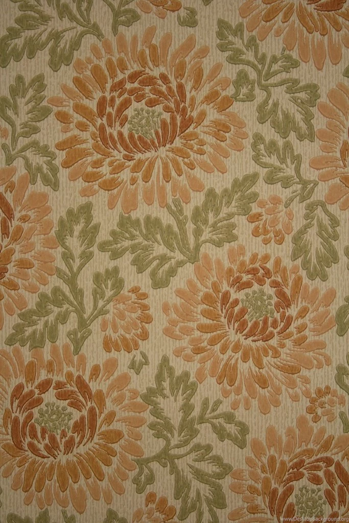 Vintage Floral Wallpapers 1960s Romantic Floral Wallpapers