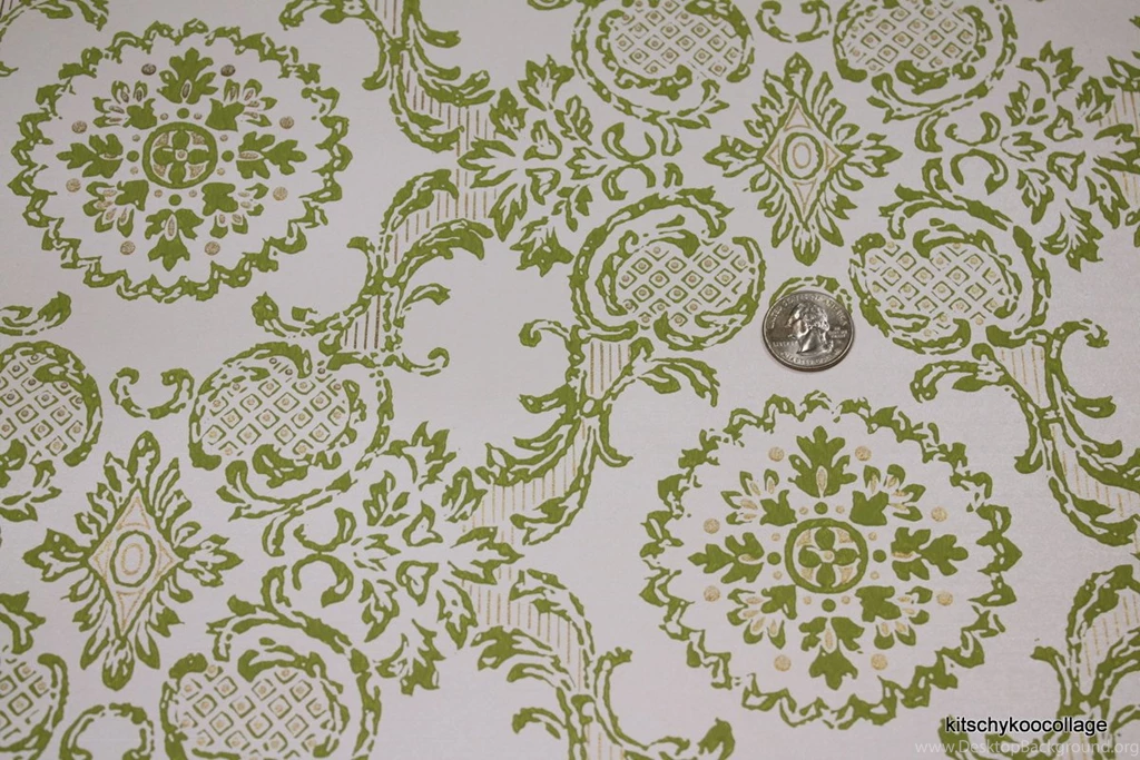 1960's Vintage Wallpapers Green And Metallic By RetroWallpapers