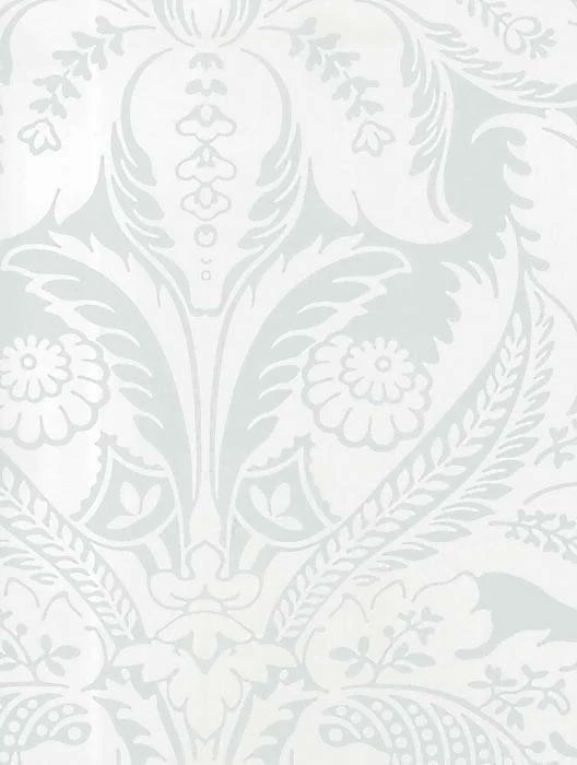 White Vintage Damask Wallpapers By Warner