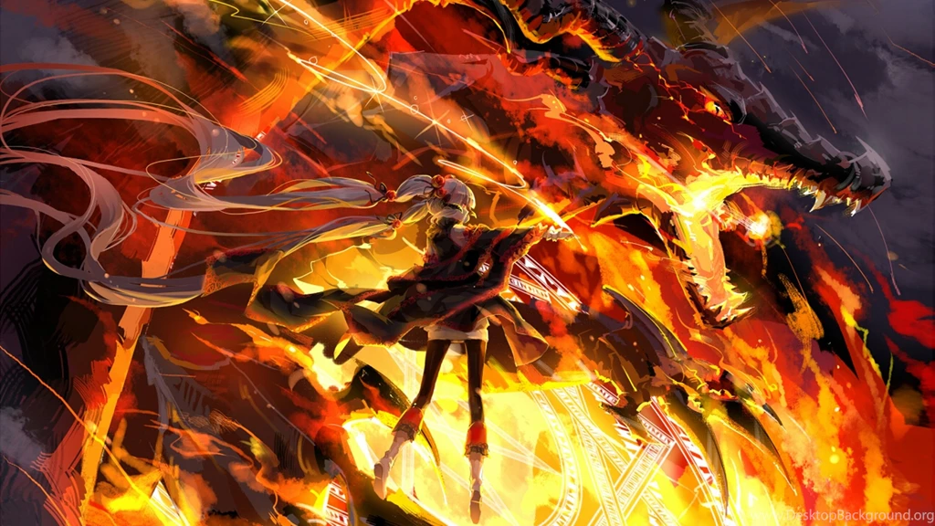 Download Wallpapers, Download 2560x1440 Dragons Fire Anime Best ...