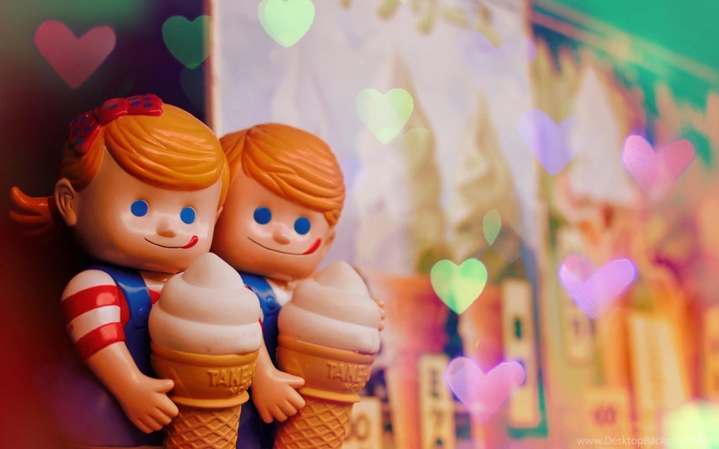 Dolls Girl Boy Ice Cream Hearts