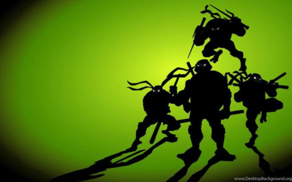 Teenage Mutant Ninja Turtles Green Backgrounds Silhouettes ... Desktop ...