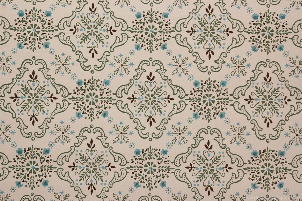 1950's Vintage Wallpapers Brown Leaf Yellow And Gray Geometric ...