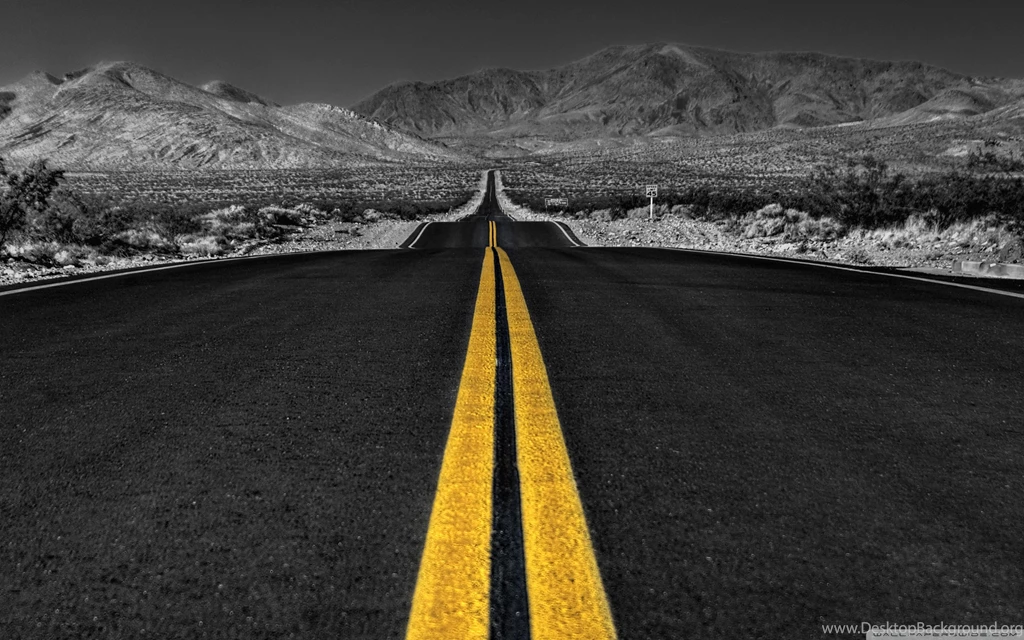 Long Desert Road Black And White Wallpapers Full HD [2560x1600 ...