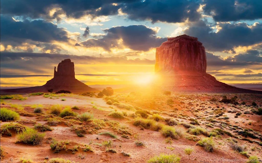 Clouds Landscape Navajo Utah Arizona Canyon Glow Sun Monument ...