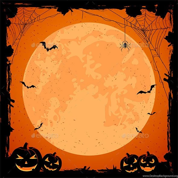 Halloween Backgrounds With Moon And Pumpkins